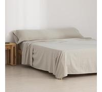 BELUM | Simply Taupe 135 Flannel Sheet Set 100% Cotton, Sheet Set consisting of: Top: 210 x 270 cm Fitted Sheet: 140 x 200 cm + 30 cm Gusset. Pillow 45 x 155