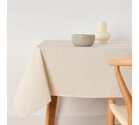 BELUM | Stain Resistant Tablecloth Size 140 x 140 cm - Extra Soft Touch Tablecloth Light Beige - Tablecloth 100% Made in Spain Fabric 100% Organic Cotton - Plain Model Tablecloth