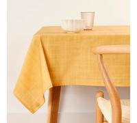 BELUM | Stain Resistant Tablecloth Size 250 x 140 cm - Extra Soft Touch Tablecloth Mustard Colour - Tablecloth 100% Made in Spain Fabric 100% Organic Cotton - Plain Model Tablecloth