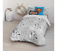 BELUM | Superman Duvet Cover | Superman Grey Duvet Cover | Duvet Cover with Buttons | Duvet Cover 100% Cotton | Duvet Cover (Bed of 105 (180 x 240 cm))