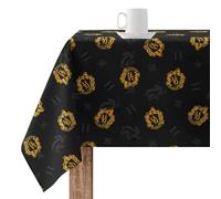 BELUM | Tablecloth 140 x 140 cm Harry Potter Resin Tablecloth (Plastic-Coated) Stain-Resistant Hufflepuff Model Shield Black