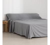 BELUM | Ultimate Grey 90 Flannel Sheet Set, 100% Cotton, Sheet Set, Composed of: Top: 160 x 270 cm, Fitted Sheet: 90 x 200 cm + 30 cm, Pillow 45 x 110 cm