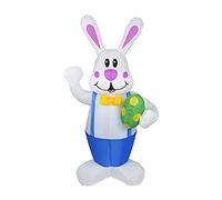 belupai 1.8m/5.9FT Inflatable Easter Rabbit Outdoor Decoration, Inflatable Hold Eggs Easter Bunny with Lights, for Outside Holiday Party Garden Lawn Festival Venue Layout