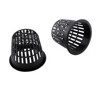 belupai 10pcs Plastic Hydroponic Basket Cups, 2.5in Heavy Duty Net Cups Slotted Mesh Pot Hydroponics Growing Net Pots Supplies for Garden Balcony Planting(Black)