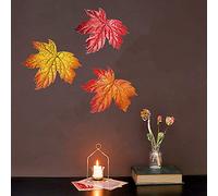 belupai 3pcs Maple Leaf Wall Decor, Metal Wall Sculpture Hanging Autumn Maple Leaves Statues, Metal Craked Maple Leaf with Hook for Christmas Thanksgiving Holiday Decor(#1)