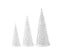 belupai 3Pcs Tabletop Christmas Tree, Colorful Lighted Acrylic Mini Christmas Tree Figurine, Tabletop Ornaments for Holiday Party Decoration (12+17+22cm)