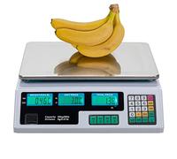 belupai 40kg Electronic Digital Scales with Charger, Heavy Duty Postal Scales Stainless Steel Platform Scales, for Vegetable Fruit Market Post Office, UK Plug (White)