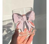 belupai Bow Glass, Clear Crystal Martini Glass with Pink Bow, Romantic Champagne Glasses Cocktail Wine Drinking Glasses for Weddings, Engagements, and Special Occasions (1pcs)