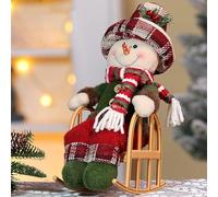 belupai Christmas Santa Claus Figurine Doll, Santa Snowman Sitting on Rocking Chair Doll Ornament, Christmas Holiday Plush Doll Statue for Mantle Farmhouse New Year House Decor (B)