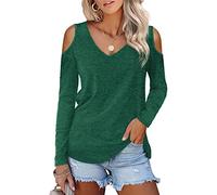 Beluring Ladies Off The Shoulder Tops Going Out V Neck Long Sleeved Shirts Green Size 16 18