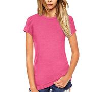 Beluring Women Shirt Short Sleeve Crew Neck Summer Soft Long TshirtsTee Tops Blouse, Model A:pink, S