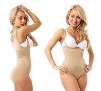 Belvia Shapewear Smoothing Slimming Control Bodysuit (Beige) Small
