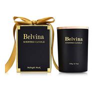 Belvina Scented Candle Midnight Musk 230 Grams, Home and Gift Candle with Gold Ribbon, Natural Soy Wax