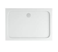 Belvit Shower Tray, 120 x 90 x 4 cm, Flat Shower Tray Made of Sanitary Acrylic, 4 cm High, Acrylic White, Scratch-Resistant and Temperature-Resistant, Can Be Installed Floor, Square, Modern and Easy