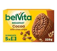 BelVita Breakfast Biscuits Cocoa & Choc Chips, Wholegrain & High in Fibre, (5 x 45 g) (Pack of 10) Total 200 Biscuits