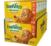 Belvita Breakfast Biscuits Honey and Nuts with Choc Chips, Cereal Bars with 5 Wholegrains 225 g (Pack of 10)