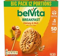 Belvita Breakfast Biscuits Honey & Nuts With Choc Chips, Nutritious Biscuits With Honey & Chocolate Chips, Multipack of 12 x 45 g Biscuit (Pack of 1)