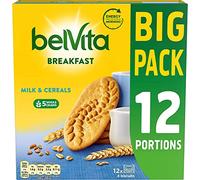 Belvita Breakfast Biscuits Milk & Cereals | 2 X 12 Packs 540g- Pack of 2 | Delicious& Nutritious Biscuits | Made With 5 Different Wholegrains | Bigger Family Pack | Sold by Essential Products