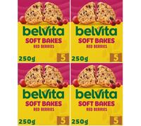 Belvita Breakfast Biscuits Soft Bakes Red Berries 250 g (Pack of 4)