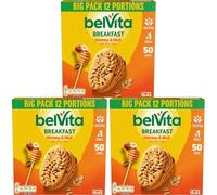 Belvita Breakfast Honey & Nuts with Choc Chips Biscuits with 5 Wholegrains & Fibres, 540 g (Pack of 3)