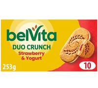BelVita Duo Crunch Strawberry & Yogurt Breakfast Biscuits, 10 Biscuits, 253g