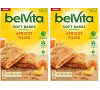 Belvita Soft Bakes Breakfast Biscuits Filled With Apricot, Soft Bars With Apricot Filling, Multipack of 10 x 50 g Biscuits (Pack of 1)