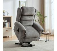 BELVOIR FABRIC DUAL MOTOR RISE RECLINER GREY