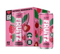 Belvoir Farm FRUiTZ CHERRY & RASPBERRY | 100% Natural Ingredients | Real fruit juices | Nothing Artificial | No Added Sugar | No Sweeteners | Suitable for Vegetarians & Vegans | 4x330ml