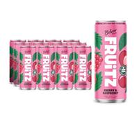 FRUiTZ Cherry and Raspberry Sparkling Soft Drink, 24 x 330ml Cans, 45% Real Fruit Juice, Carbonated Spring Water, Youth Friendly Beverage