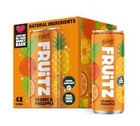 Belvoir Farm FRUiTZ ORANGE & PINEAPPLE | 100% Natural Ingredients | Real fruit juices | Nothing Artificial | No Added Sugar | No Sweeteners | Suitable for Vegetarians & Vegans | 4x330ml