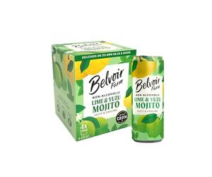 Belvoir Farm - Non-Alcoholic Lime & Yuzu Mojito, 24 x 250ml Cans