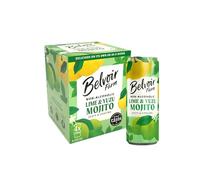 Belvoir Farm - Non-Alcoholic Lime & Yuzu Mojito, Zesty and Cooling, Freshly Squeezed Lime, Crafted with Nature, No Artificial Sweeteners & Preservatives, Suitable for Vegetarians & Vegans 24x250ml