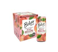Belvoir Farm - Non-Alcoholic Peach Bellini, Luscious and Indulgent, 100% Natural Peach & Grapes, Crafted with Nature, Gluten Free, Suitable for Vegetarians & Vegans 4x250ml