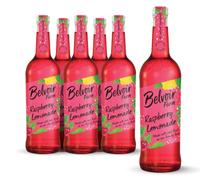 Belvoir Farm Raspberry Lemonade - Real Pressed Lemon & Raspberry Juices | Zingy Fresh Taste | Traditional Family Recipe | 100% Natural Ingredients | Suitable for Vegetarians - 6 x 750ml Bottles