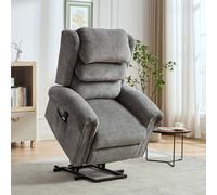 BELVOIR GREY FABRIC SINGLE MOTOR RISE AND RECLINE CHAIR