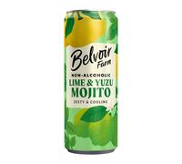 Belvoir Farm - Non-Alcoholic Lime & Yuzu Mojito, Zesty and Cooling, Freshly Squeezed Lime, Crafted with Nature, No Artificial Sweeteners & Preservatives, Suitable for Vegetarians & Vegans 24x250ml