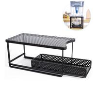 Belxyt Water Dispenser Stand for Countertop-Metal Black Water Filter Stand 14.5"x7.7"x6.9",with Drawers Suitable,Compatible with Brita Water Pitcher and Zerowater Pitcher