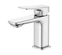 BELZ Basin Mixer Tap, Solid Brass Bathroom Sink Tap with Drip-Free Ceramic Cartridge and G1/2" Hoses, Single Lever Hot & Cold Mixer, Chrome - Size: Height 133mm