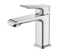BELZ Basin Mixer Tap, Solid Brass Bathroom Sink Tap with Drip-Free Ceramic Cartridge and G1/2" Hoses, Single Lever Hot & Cold Mixer, Chrome - Size: Height 140mm