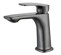 BELZ Bathroom Mixer Tap Basin Brass Faucets Hot and Cold Mixer Classic Washroom Taps with G1/2 UK Standard Hoses Single Gunmetal