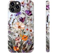 bemal for iPhone 12 Case/iPhone 12 Pro Case Cute,Aesthetic Vintage Wildflower Mosaic Botanical Floral Girly Shell,Compatible with Magsafe,Trendy Protective Slim Silicone Phone Cover for Women Girls