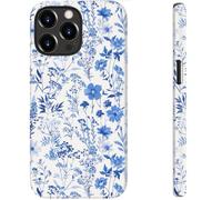 bemal for iPhone 13 Pro Case Cute,Aesthetic Vintage Blue Wildflower Girly Shell,Compatible with Magsafe,Trendy Unique Cool Retro Western Protective Slim Silicone Phone Cover for Women Girls