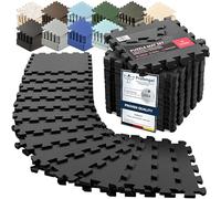 bemaxx Interlocking Soft Foam Floor Mat - Protective Gym Flooring Set, Exercise Mats EVA Puzzle Tiles, Ground Protection Workout Sports Pool Home Fitness - Anthracite - 18 Pieces 32L x 32W x 1Th cm