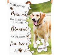 Bemaystar Custom Blanket with Pictures for the Pet, Memorial Gifts with Portrait for the Lost Pet Dog, Cat
