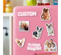 Bemaystar Custom Magnets for Fridge - Pet Magnet Personalised Photo Frames Customized Face Refrigerator Gifts Home Decoration