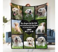 Bemaystar Dog Memorial Gifts for Loss of Dog - Personalized Pet Photo Blanket, Dog Memorial Blanket, Custom Blanket, Customized Picture Blanket, Loss of Pet Sympathy Gift for Cats Dogs 40X60IN