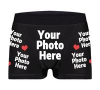 Bemaystar Personalied Valentines Day Gifts for Him,Boxers with Face on Them Customize,Personalized Gifts Custom Underwear for Him Big Face S