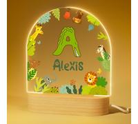 Bemaystar Personalised Baby Gifts with Night Light - Custom Nursery Night Light with Name & Animal-themed Initials, Baby Essentials for Newborn, Customised Lamp Gifts for Boys Girls Kids Bedroom Decor
