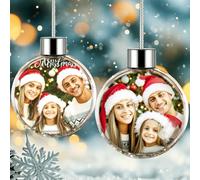Bemaystar Personalised Bauble - Photo Christmas Bauble, Custom Ceramic Ornaments Xmas Gifts for Kids, Pets, Friends