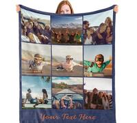 Bemaystar Personalised Blanket for Adults and Kids - Custom Photo Blanket with Text, Gifts for Friends, Family, Dad, Mum, Pet Dog - Birthday and Wedding Presents